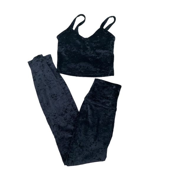 Lululemon Matched Set Align Tank / Wunder Lounge 28” Tight Black Velvet Sz 2 - Picture 4 of 16